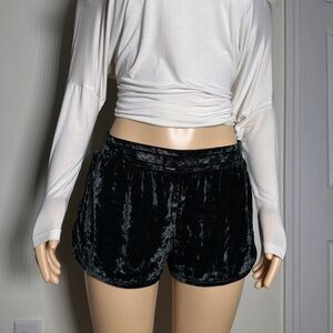 PINK Victoria's Secret Black Velvet Shorts